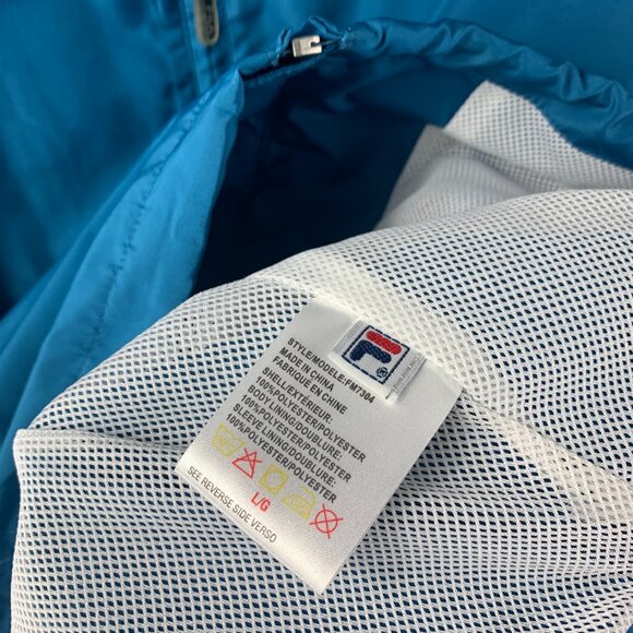 FILA Windbreaker Nylon Blue Jacket, Size L - Picture 4 of 4